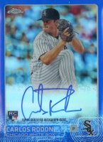 2015 Topps Chrome Autograph Rookies #AR-CR Carlos Rodon Blue Refractor Baseball Card