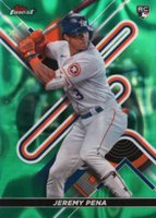 2022 Topps Finest #9 Jeremy Pena Lava Green Refractor Baseball Card