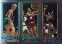 1996 Stadium Club Finest Reprint #8 Julius Erving/Larry Bird/Magic Johnson Basketball Card