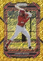 2023 Panini Prizm #47 James Wood Gold Shimmer Baseball Card