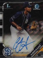 2019 Bowman Draft Chrome Draft Picks Autograph #CDACA CJ Abrams Black Wave 1/1 Baseball Card