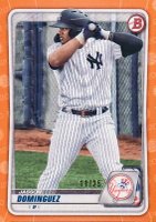 2020 Bowman Draft #BD151 Jasson Dominguez Orange Baseball Card