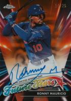 2024 Topps Chrome Logofractor Edition Future Stars Autographs #FSARM Ronny Mauricio Orange Refractor Baseball Card