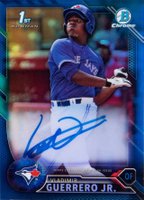 2016 Bowman Chrome Prospects Autographs #VG Vladimir Guerrero Jr. Blue Refractor Baseball Card