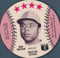 1976 Isaly's Sweet William Disc # Bob Watson Baseball Card