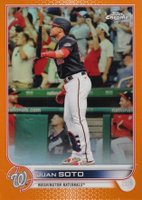 2022 Topps Chrome #129 Juan Soto Orange Refractor Baseball Card