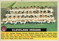1956 Topps #85gc Cleveland Indians Team Gray back-Centered Baseball Card