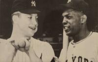 1961 Yankee Stadium Postcard # Mickey Mantle/Willie Mays Baseball Card
