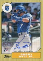 2022 Topps Update 1987 Topps Baseball Autographs #87BABW Bobby Witt Jr. Baseball Card