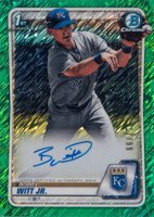2020 Bowman Chrome Prospect Autographs #CPABWJ Bobby Witt Jr. Green Shimmer Baseball Card