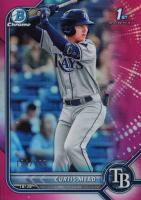 2022 Bowman Chrome Prospects #BCP10 Curtis Mead Fuchsia Refractor Baseball Card