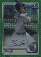 2020 Bowman Chrome Mega Box Autographs #BMABWJ Bobby Witt Jr. Green Refractor Baseball Card