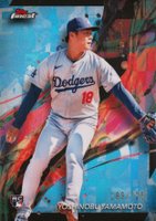 2024 Topps Finest #50 Yoshinobu Yamamoto Sky Blue Refractor Baseball Card