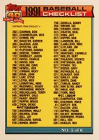 1991 Topps Tiffany #656 Checklist 5 Vicente Palacios #438 Baseball Card