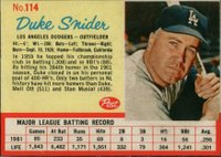 1962 Post Cereal #114 Duke Snider Baseball Card