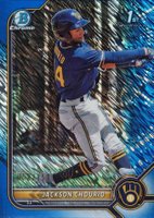 2022 Bowman Chrome Prospects #BCP79 Jackson Chourio Blue Shimmer Refractor Baseball Card