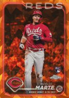 2024 Topps Chrome Sapphire Update Series #187 Noelvi Marte Orange Baseball Card