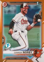 2021 Bowman Draft 1st Edition #BD50 Connor Norby Orange Foil Baseball Card
