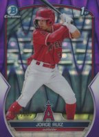 2023 Bowman Chrome Prospects #BCP123 Jorge Ruiz Purple Raywave Refractor Baseball Card