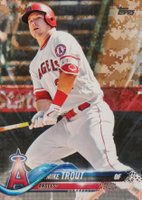 2018 Topps #300 Mike Trout White Jersey-Camo Baseball Card