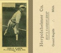 1916 Herpolsheimer Co. #55 Urban Faber Baseball Card