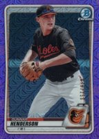 2020 Bowman Chrome Mega Box #BCP134 Gunnar Henderson Purple Refractor Baseball Card