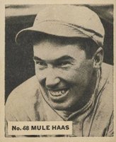 1936 Goudey World Wide Gum  #68 Mule Haas Baseball Card