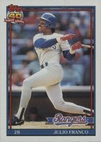 1991 Topps #775 Julio Franco Baseball Card