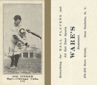 1916 Wares #174 Joe Tinker Baseball Card