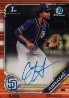 2019 Bowman Draft Chrome Draft Picks Autograph #CDACA CJ Abrams Orange Refractor Baseball Card