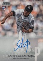2018 Stadium Club Autographs #SCASA Sandy Alcantara Baseball Card