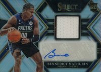 2022 Panini Select Rookie Jersey Autographs #RJABNM Bennedict Mathurin Basketball Card