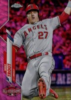 2020 Topps Chrome Update #U69 Mike Trout Pink Wave Refractor Baseball Card