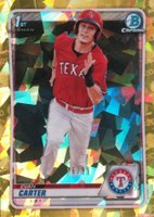 2020 Bowman Draft Chrome Sapphire Edition #BD126 Evan Carter Yellow Baseball Card
