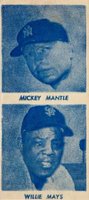1964 Meadowgold Dairy Hand Cut # Mickey Mantle/Willie Mays Panel Baseball Card
