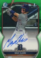 2023 Bowman Draft Chrome Prospect Autograph #CDAMC Max Clark Green Refractor Baseball Card