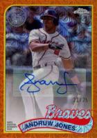 2024 Topps Silver Pack 1989 Chrome Promo #AJ Andruw Jones Update-Autograph-Orange Refractor Baseball Card
