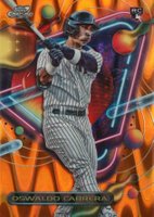 2023 Topps Cosmic Chrome #134 Oswaldo Cabrera Orange Galactic Baseball Card