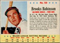 1963 Post Cereal #59 Brooks Robinson Hand Cut Baseball Card