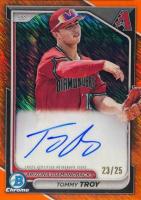 2024 Bowman Chrome Prospect Autographs #CPATT Tommy Troy Orange Shimmer Refractor Baseball Card