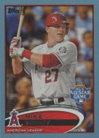 2012 Topps Update #US144 Mike Trout At Bat-Wal-Mart Blue Border Baseball Card