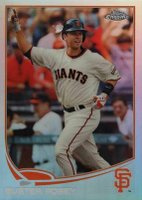 2013 Topps Chrome #200 Buster Posey Celebrating-Refractor Baseball Card