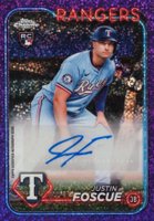 2024 Topps Chrome Update Chrome Baseball Update Series Autographs #ACJUF Justin Foscue Purple Speckle Baseball Card