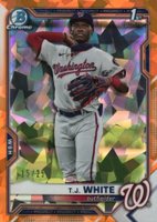 2021 Bowman Draft Chrome Sapphire Edition #BDC157 T.J. White Orange Baseball Card