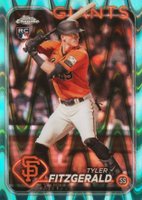 2024 Topps Chrome #131 Tyler Fitzgerald Aqua Lava Refractor Baseball Card