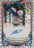 2024 Bowman Sterling Prospect Autographs #PASW Sebastian Walcott Wave Refractor Baseball Card