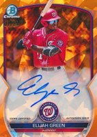 2023 Bowman Sapphire Edition Chrome Prospects Autographs #BSPAEG Elijah Green Orange Baseball Card