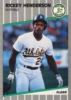 1989 Fleer Update #U-54 Rickey Henderson Baseball Card