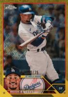 2023 Topps Chrome Logofractor Edition #150 Mookie Betts Yellow Refractor Baseball Card
