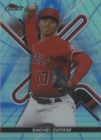 2022 Topps Finest #28 Shohei Ohtani Blue/Aqua Vapor Refractor Baseball Card
